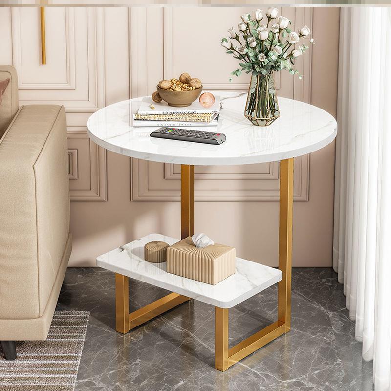 服装店轻奢家用客厅极简沙发边柜角茶几现代床头小圆桌感创意