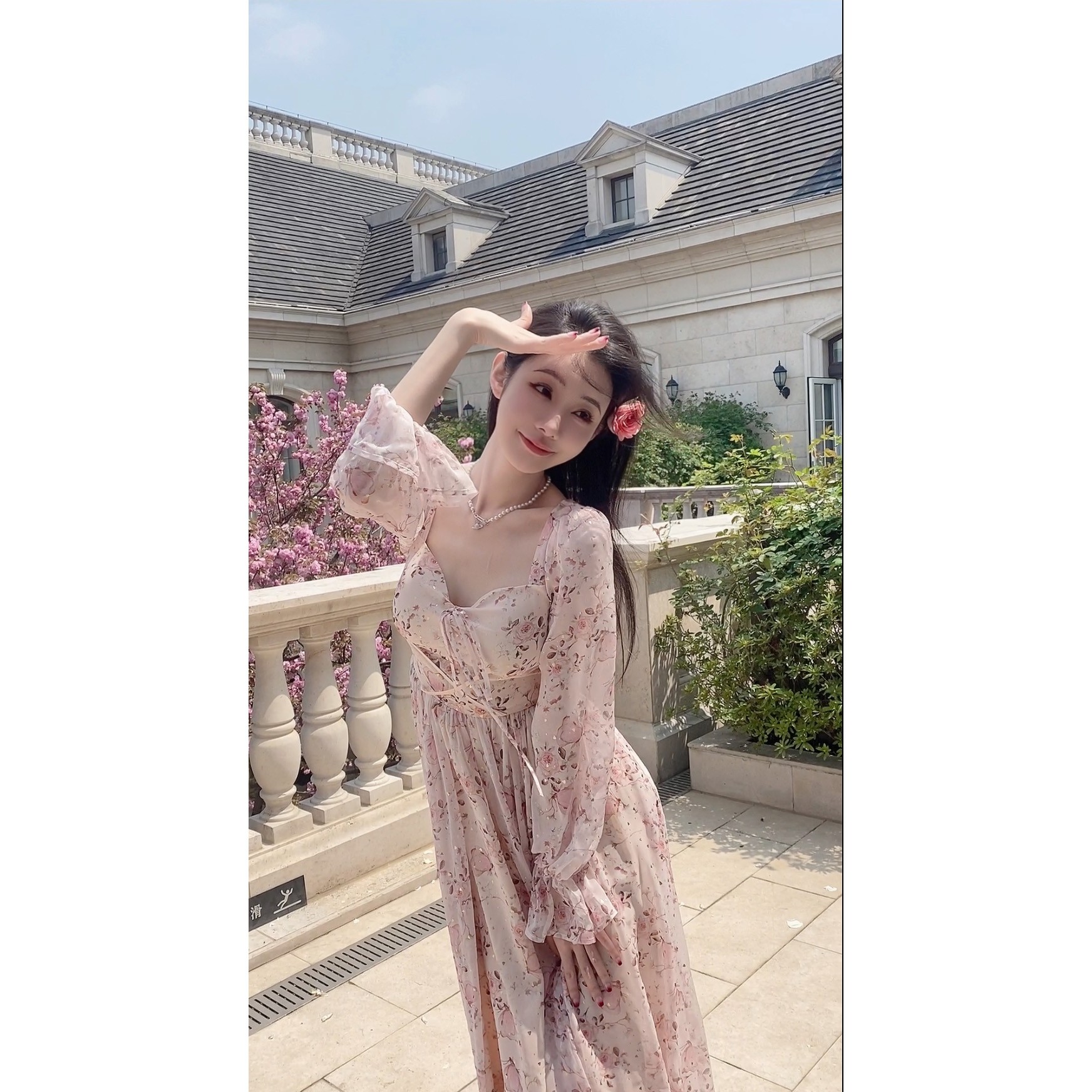 【雅乔定制-仙女系列】木兰 法式方领茶歇裙连衣裙DYJF-22031710