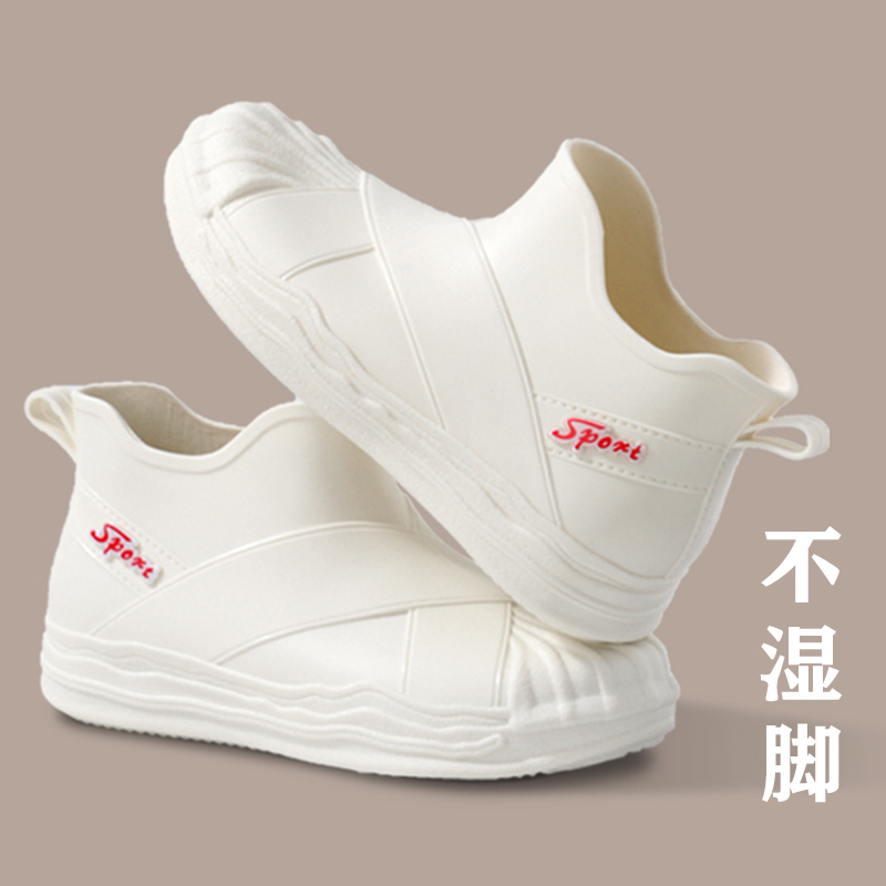 百丽纯爱雨鞋短筒女款成人雨靴加绒冬夏季干活洋气胶鞋女式踩水鞋