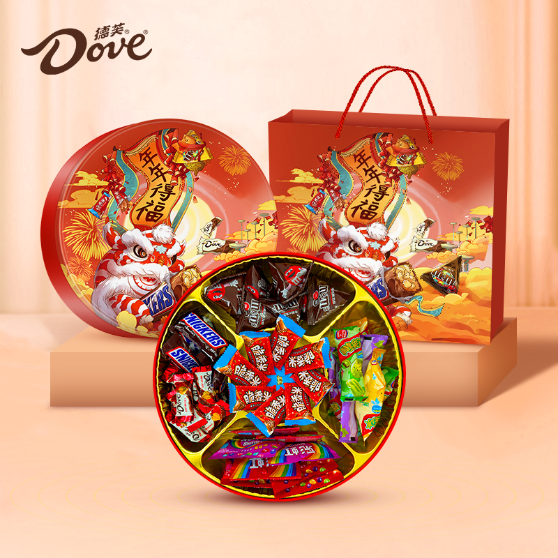Dove/德芙新春礼盒年货年年得福553g喜糖礼物春节走亲戚礼品chm