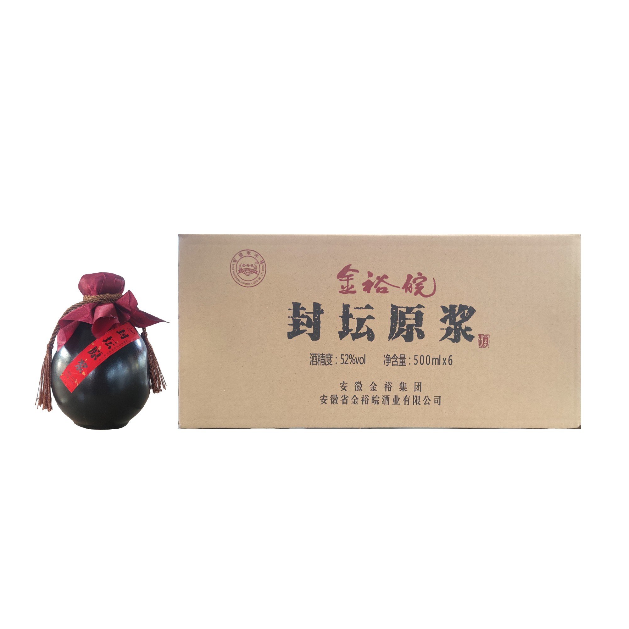 JINYUWAN/金裕皖封坛原浆酒浓香型白酒52度500ml*6