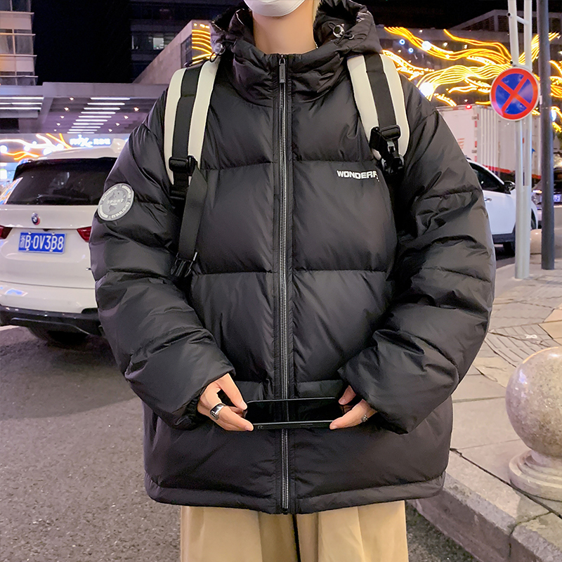 冬季新款加厚羽绒服男士青少年学生男款时尚鸭绒休闲连帽外套潮牌