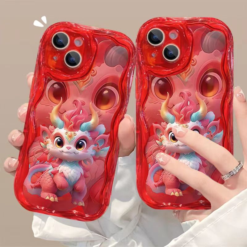小红龙适用苹果15pro14手机壳iphone13/12女11华为vivo小米oppo