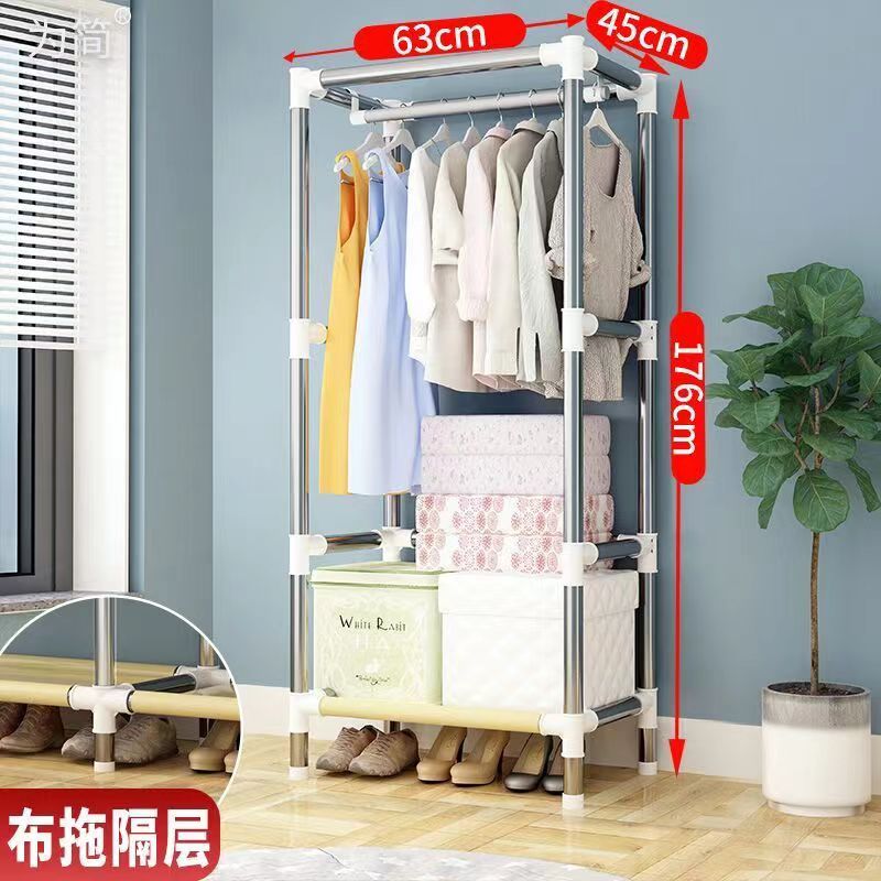 简易衣柜钢架家用卧室出租房专用组装加固结实耐用经济型收纳架子