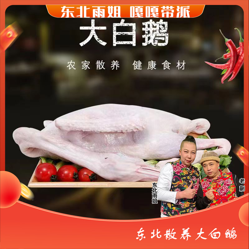 东北大白鹅现杀速冻保温发货一只6斤左右