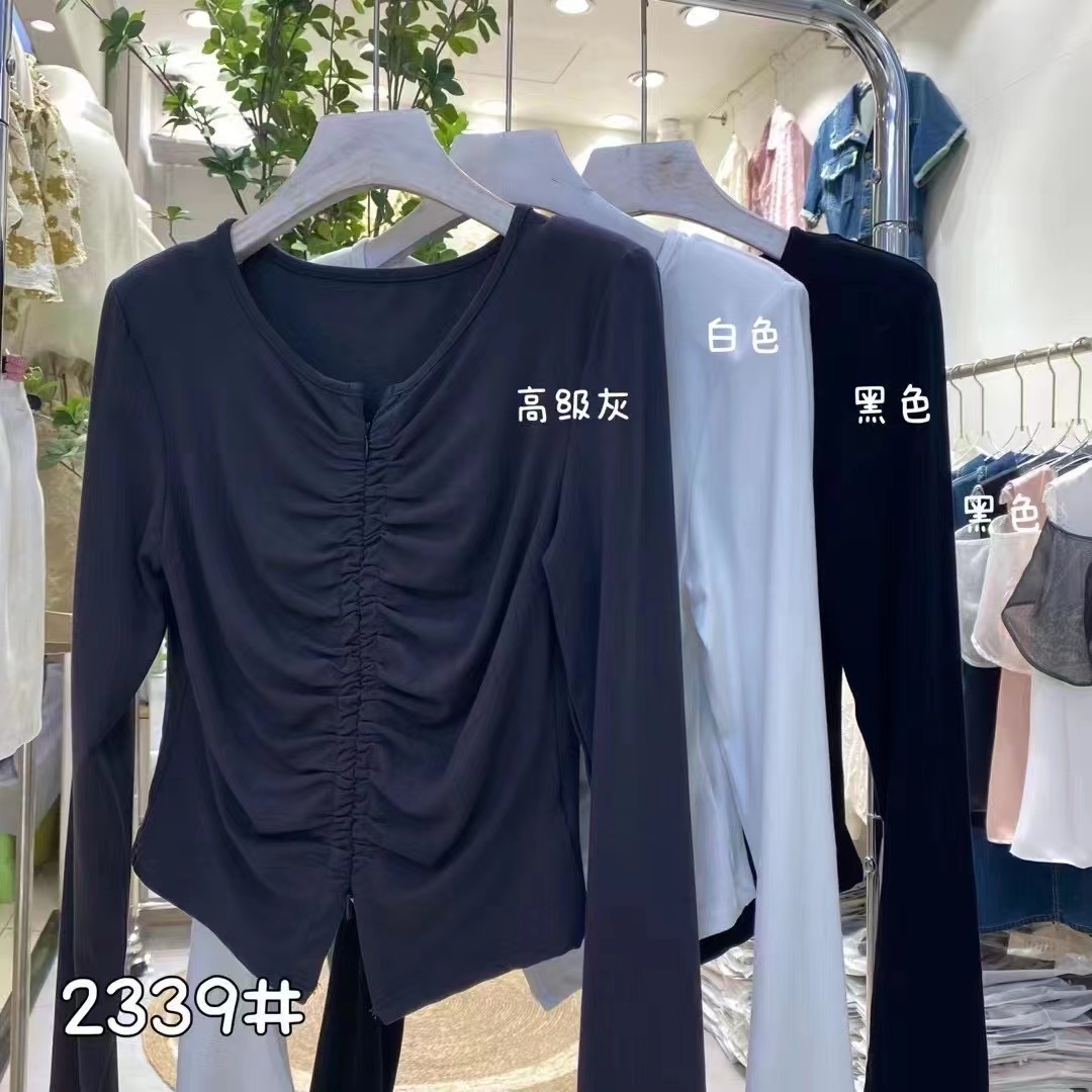 时尚潮流做皱长袖上衣2339
