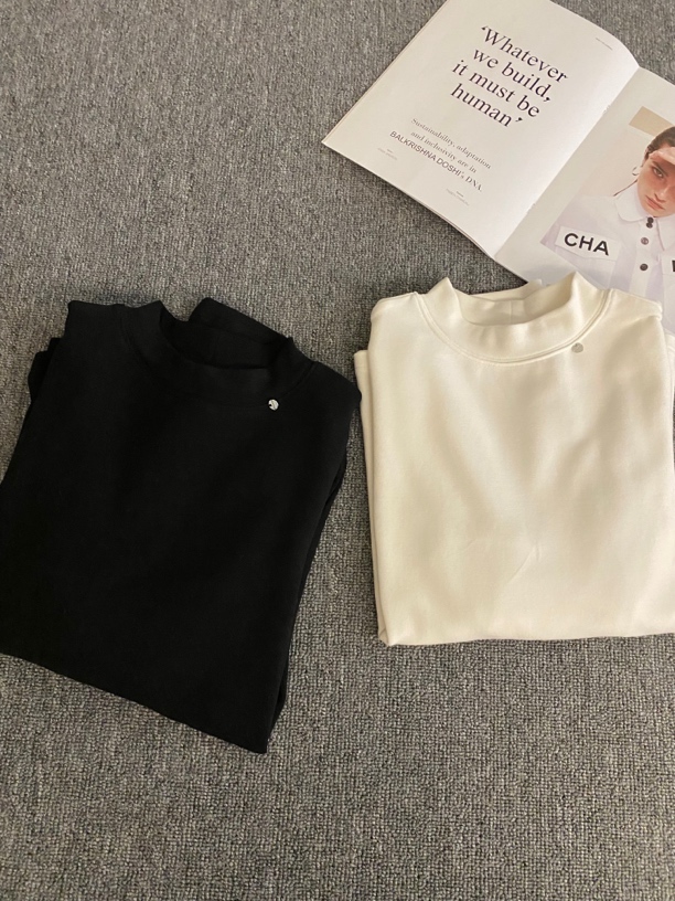 冬装新款加绒百搭长袖圆领上衣880