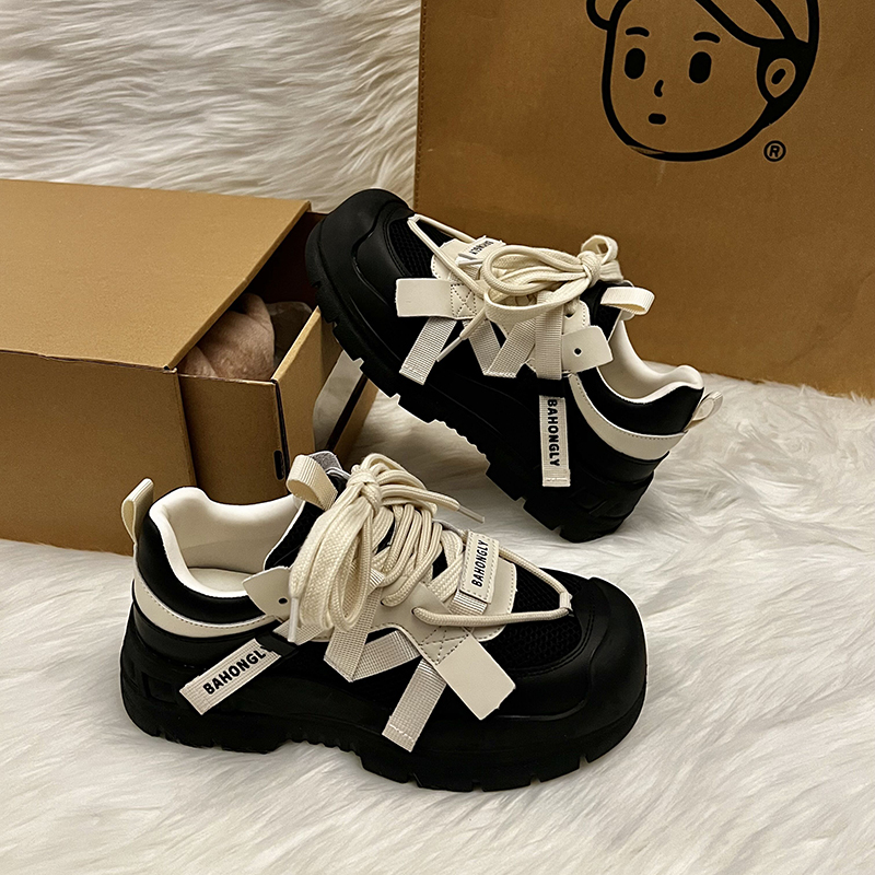 回力瑞鞋子女春秋2023新款秋季增高厚底老爹鞋女ins潮运动休闲鞋