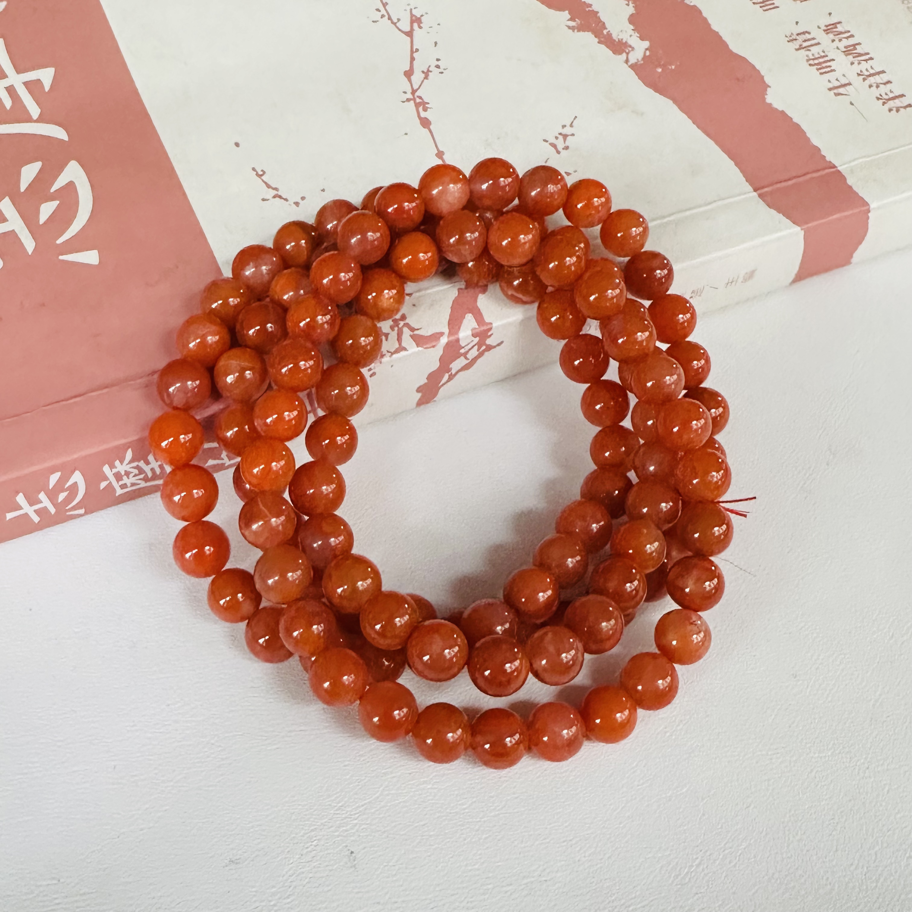 南红项链珠串卡7mm