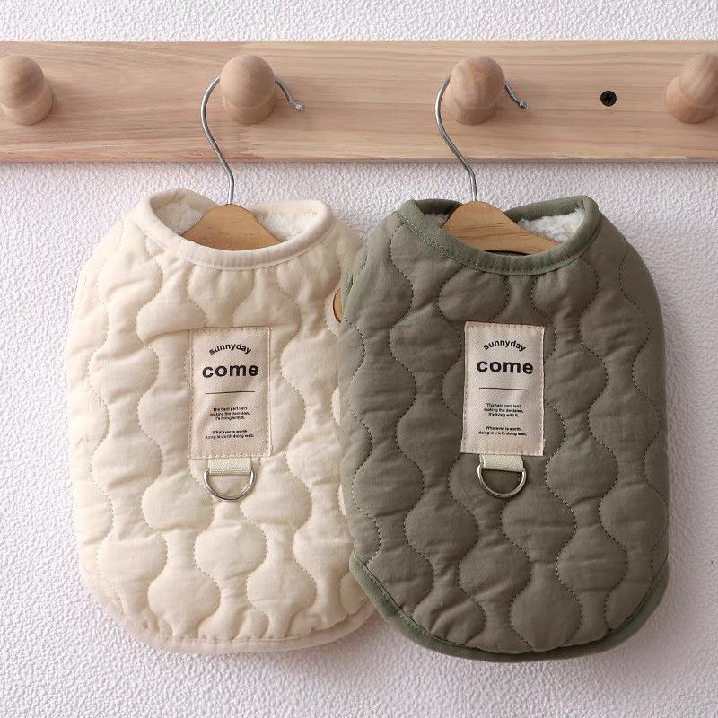 秋冬猫咪衣服加绒带牵引扣棉衣比熊泰迪约克夏小型犬宠物棉袄背心