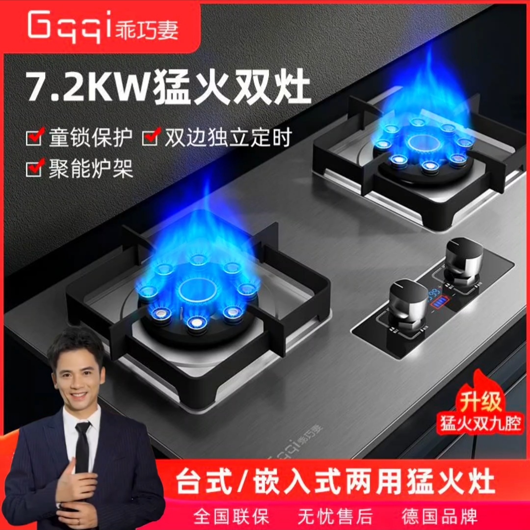 德国品牌燃气灶炉具燃气灶单灶燃气灶台式两用双灶猛火灶燃气灶具