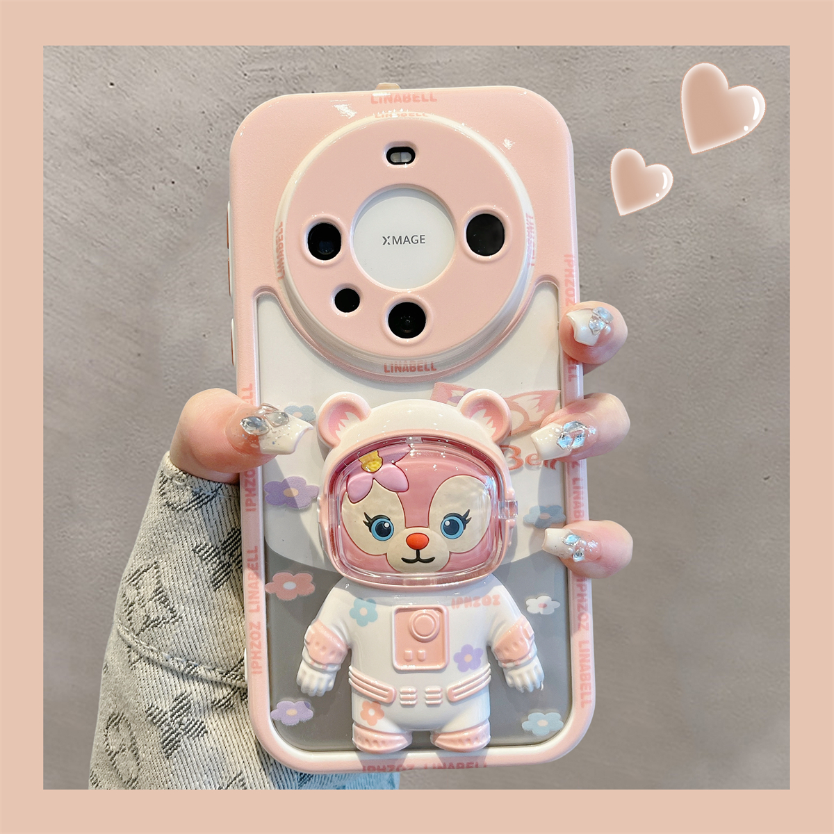 卡通玲娜贝儿华为mate60pro手机壳mate50e支架mate40/30透明p60女