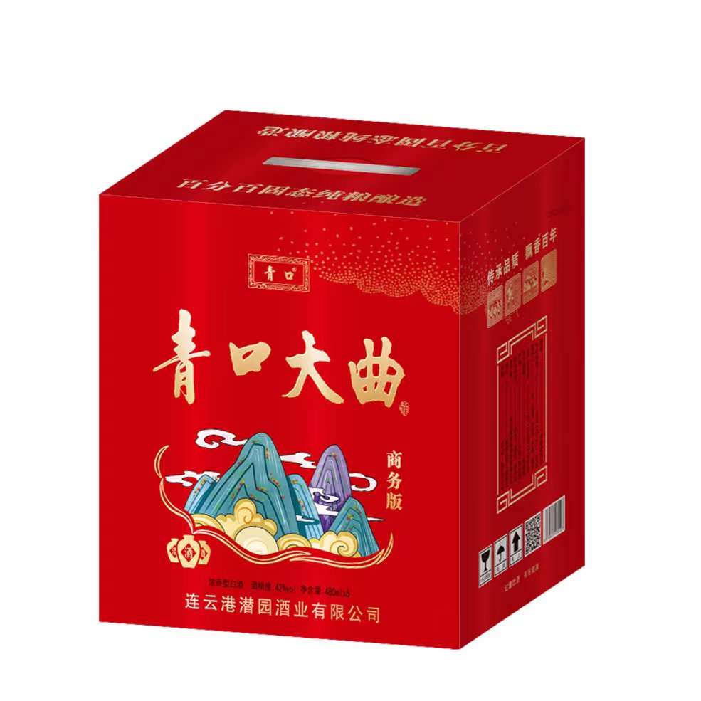 潜园青口 青口大曲酒6瓶 浓香型白酒 整箱装42度480ml