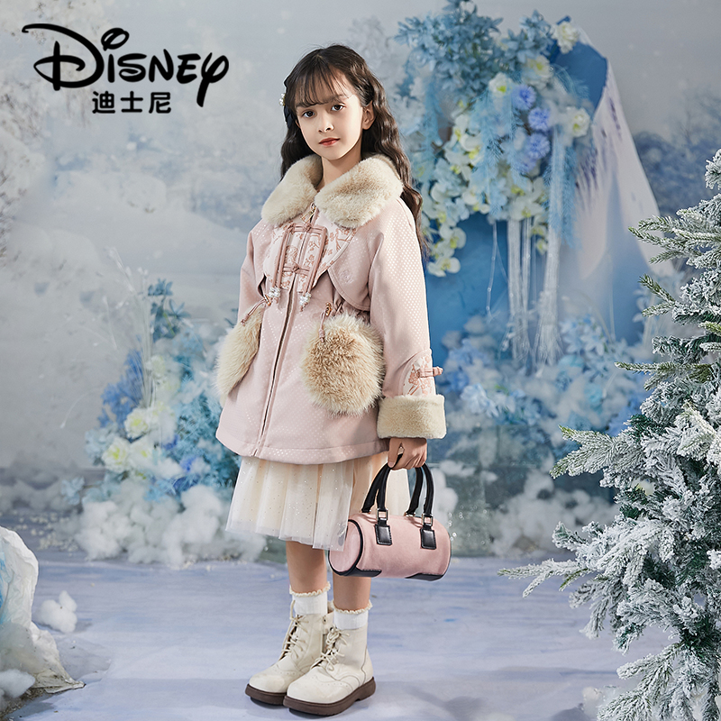 【XH】Disney/迪士尼女童冬季新款中大童洋气国风派克服XCE4PJ144