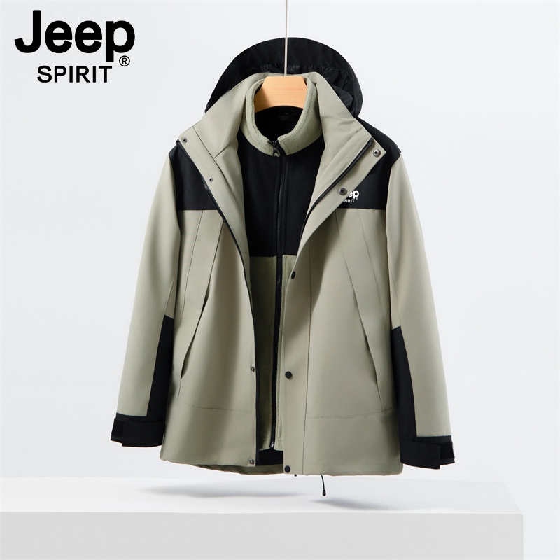 JEEP吉普三合一冲锋衣男女秋冬季户外防风防水2023新款情侣外套潮