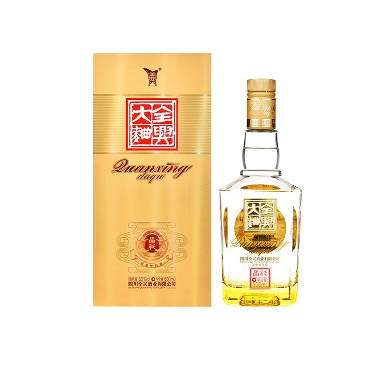 全兴大曲晶彩金浓香型酒类纯粮食白酒送礼礼物SC白酒52度500ml