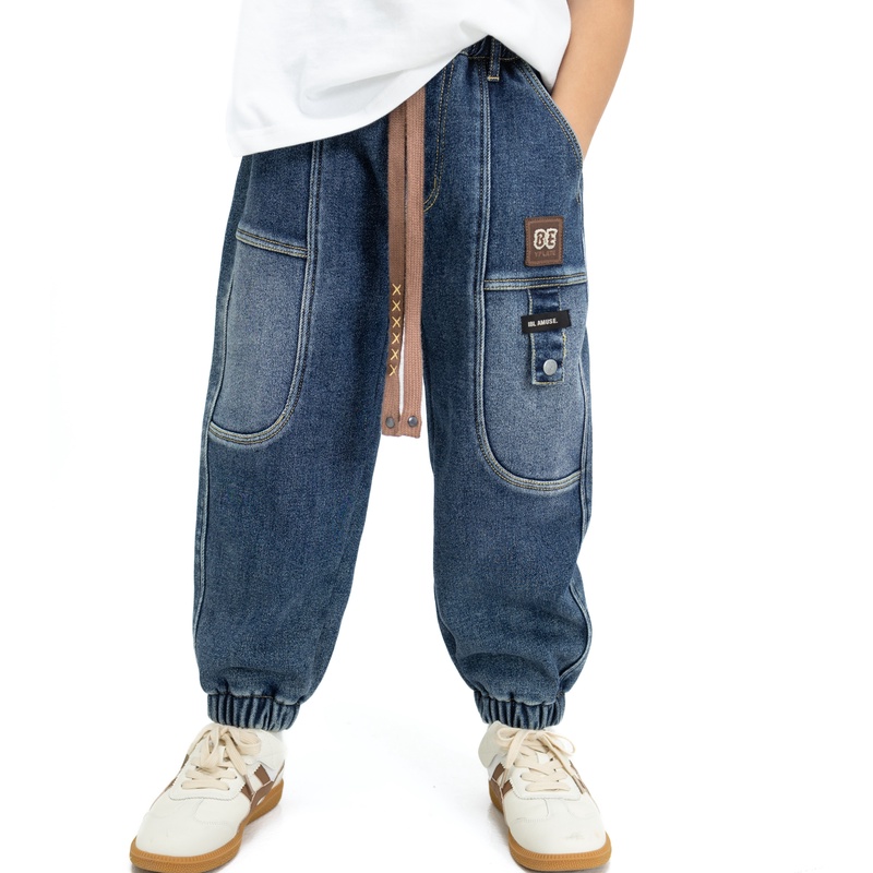 男童宽松牛仔裤新款儿童休闲工装束脚潮裤2023秋款 DB33163