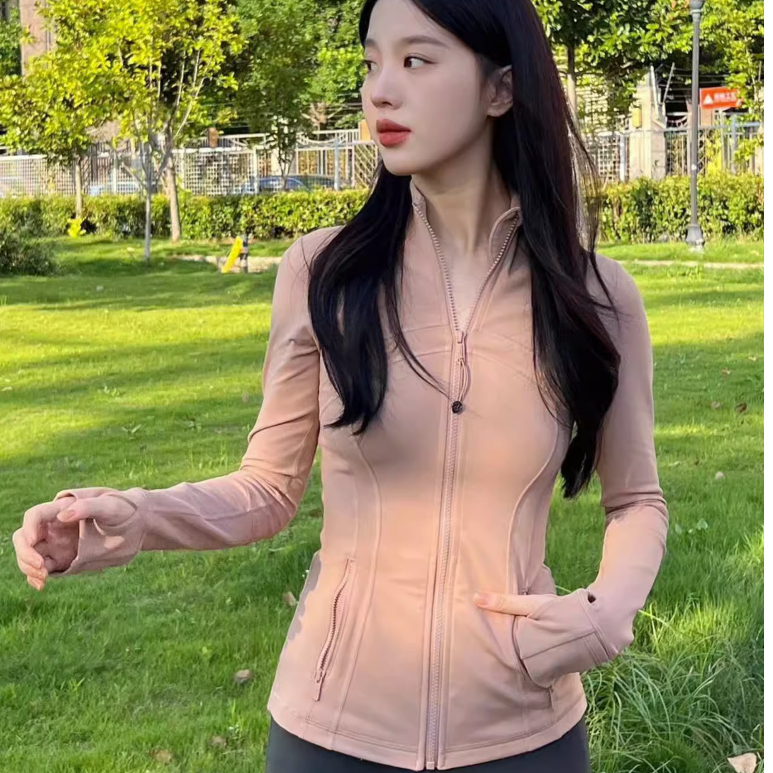 瑜伽服上衣长袖时尚百搭显瘦运动休闲修身健身秋冬外套速干夹克女