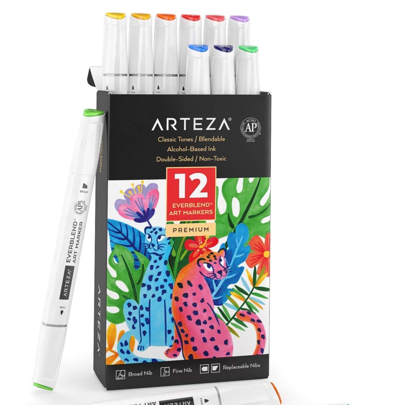 【12支】美国阿特兹高端双头马克笔学生绘画专用美术成人绘画