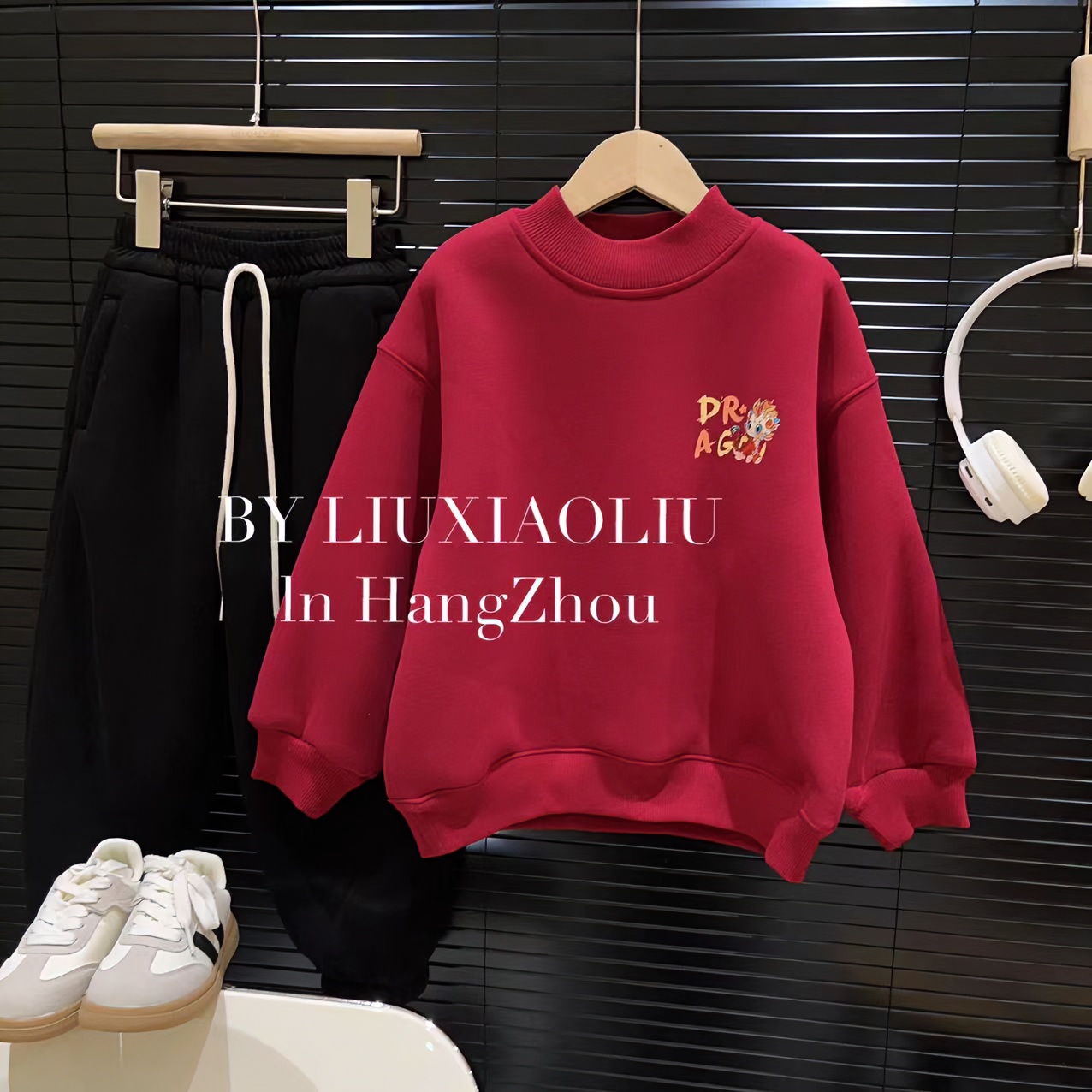 BY LIUXIAOLIU【龙年限定】韩版高货秋冬季儿童加绒卫衣9721