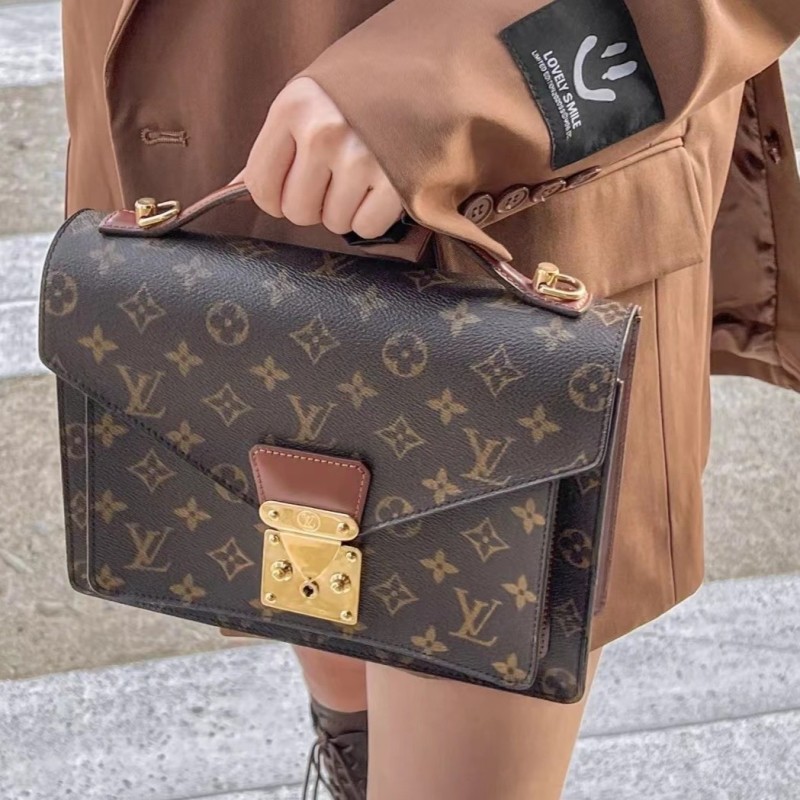 95新  91091 LouisVuitton老花蒙梭 斜挎包