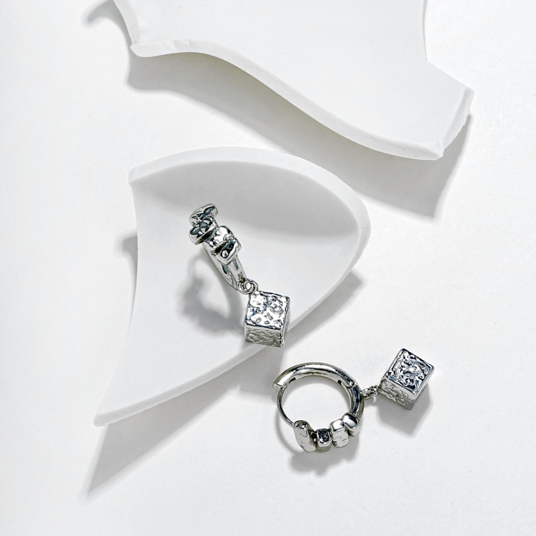 铜合金耳饰 时尚优雅小众设计师【方糖】6110