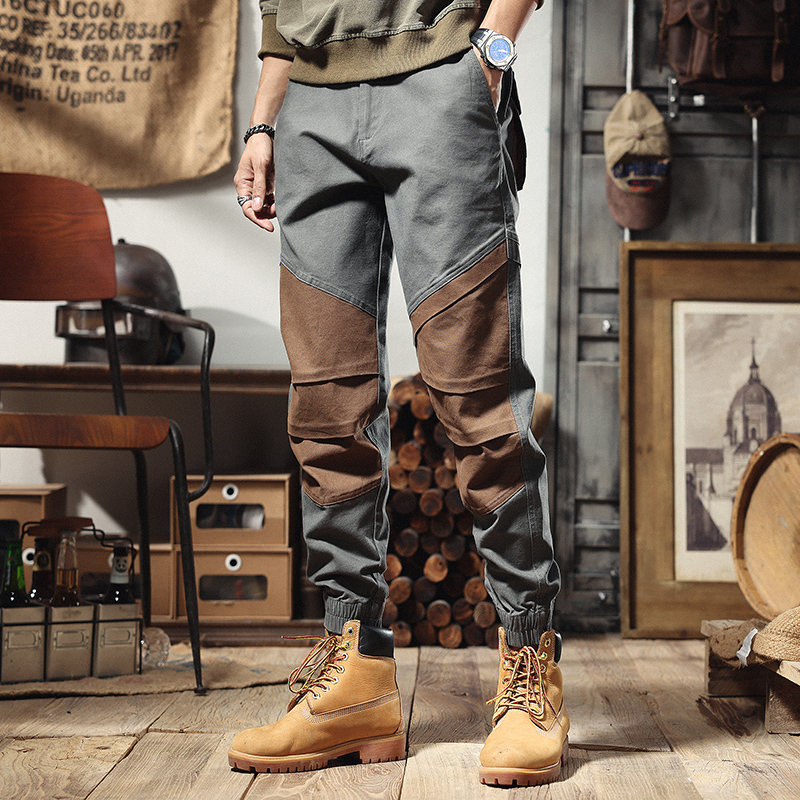 重磅美式工装裤男士2023秋冬季新款潮牌宽松直筒束脚休闲长裤子男