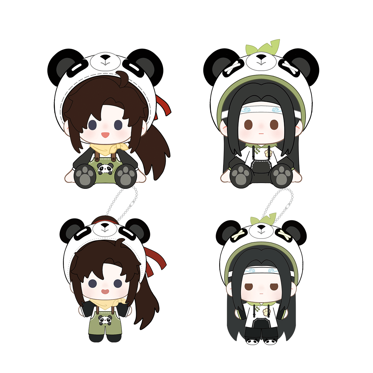 【漫家官方正版】南漫社 魔道祖师 熊猫系列熊猫毛绒公仔挂件周边