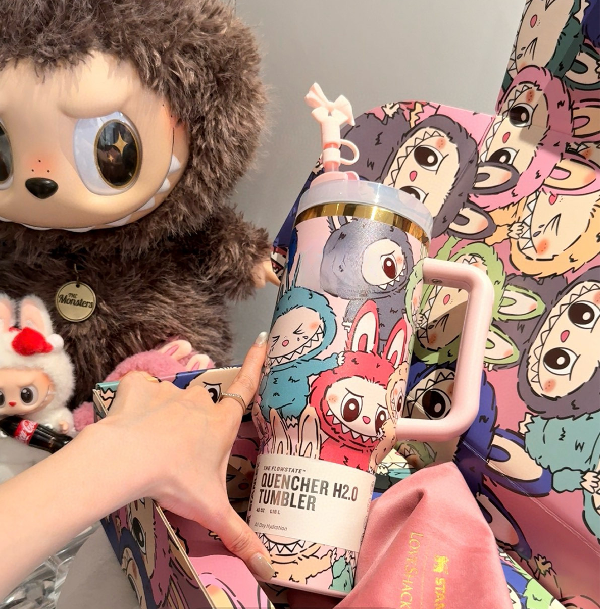 拉拉家同款卡通可爱吸管杯1.18L