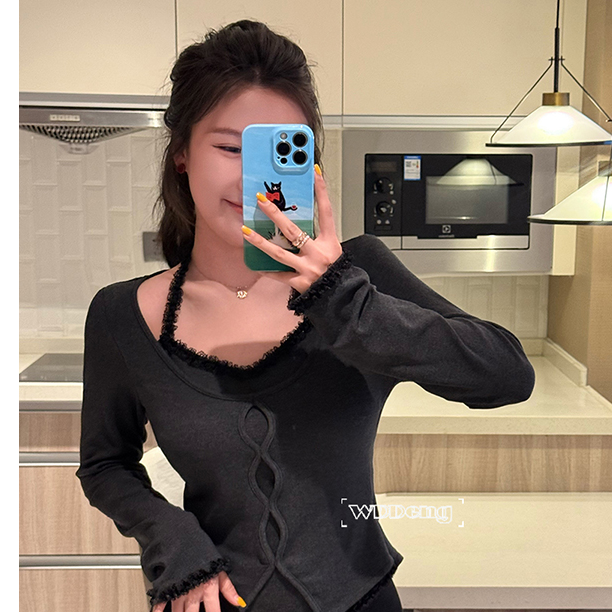 【清清款】王等等【心动赴约】早春蕾丝假两件长袖针织上衣U224Y21419