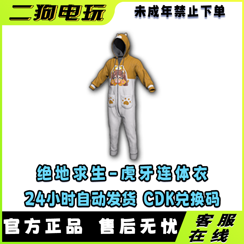 PUBG绝地求生虎牙连体衣联名皮肤兑换码CDK【未成年禁止下单】