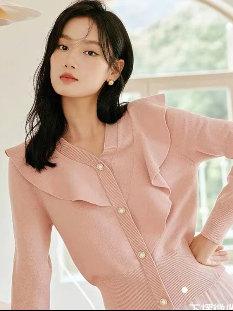 蓝色刺绣加厚绒牛仔裤3271