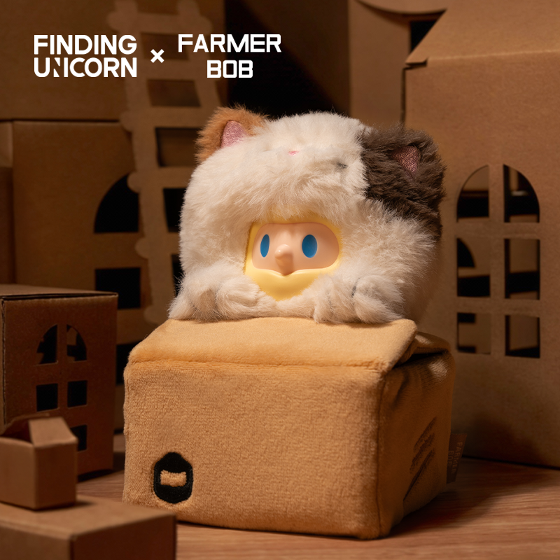 寻找独角兽FARMER BOB 毛绒摆件-纸箱誓约桌面礼物收纳礼物