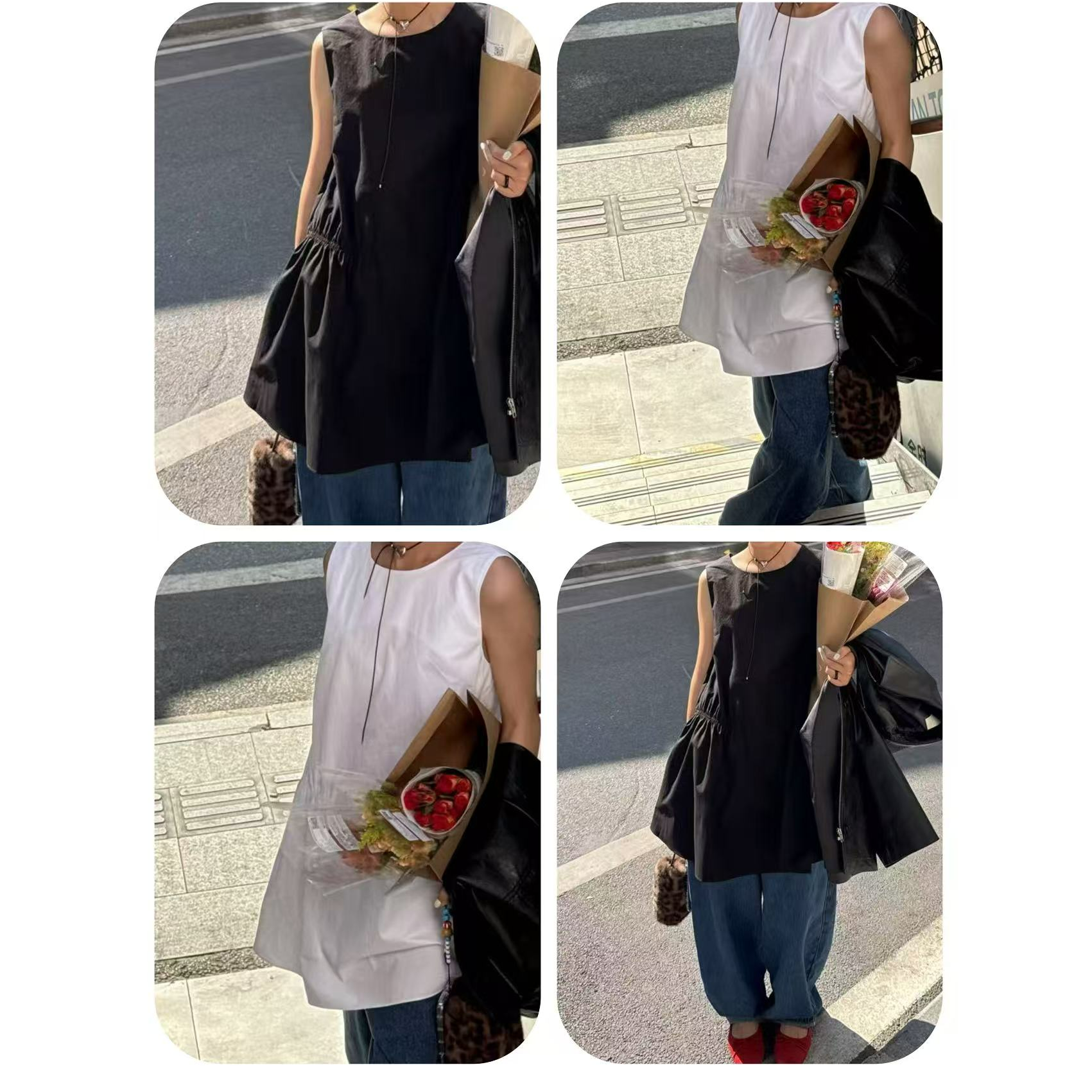 SANBARA-春季新款净版圆领背心裙#88121