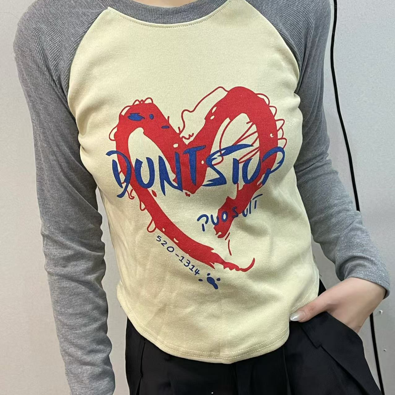 001-199新款女装长袖修身显瘦长袖体恤