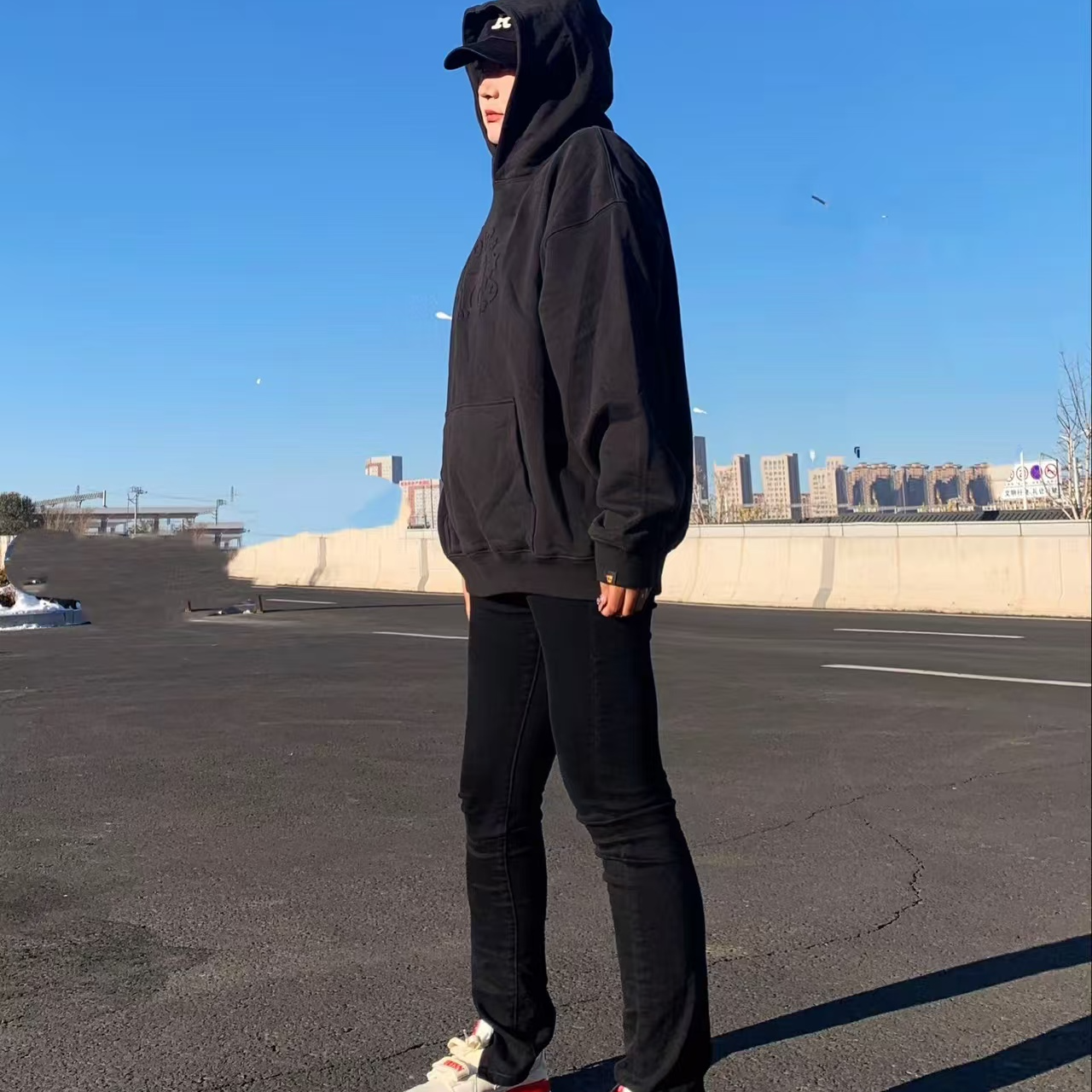 DD立体凸印宽松潮流百搭连帽卫衣