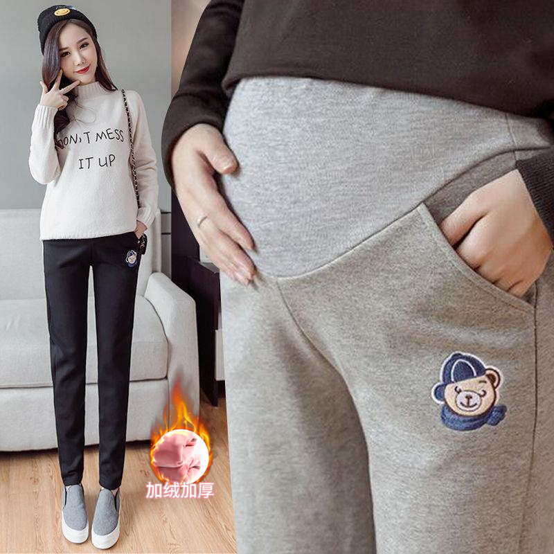冬季孕妇裤加绒加厚孕妇卫裤孕妇加绒裤子孕妇保暖裤加厚加绒秋冬