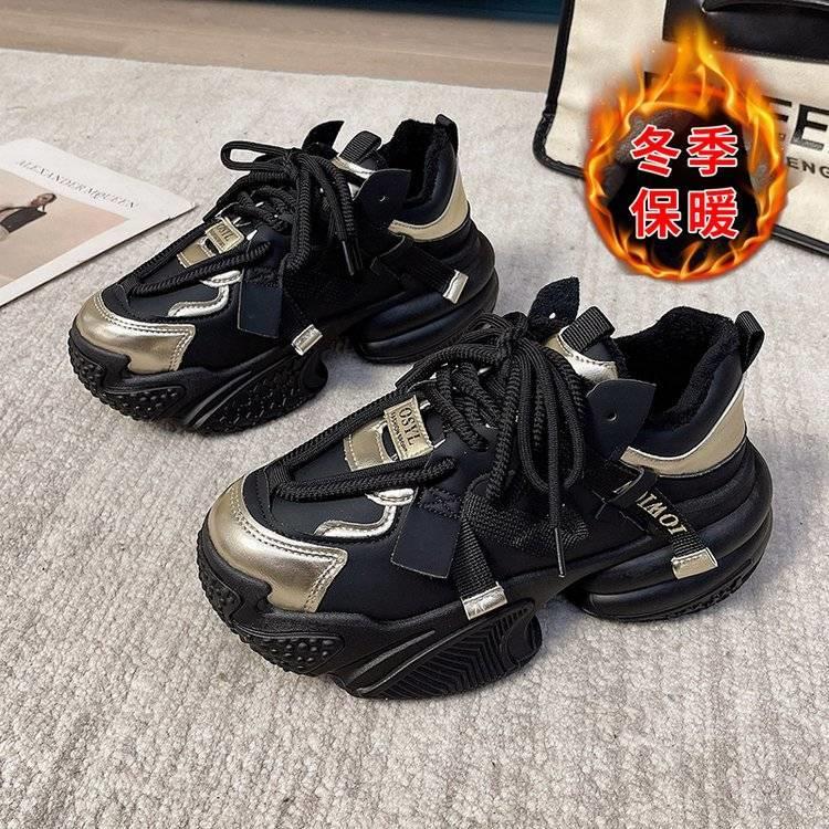 百搭老爹鞋女2023新款流行冬季女款厚底学生休闲运动鞋女鞋子秋冬