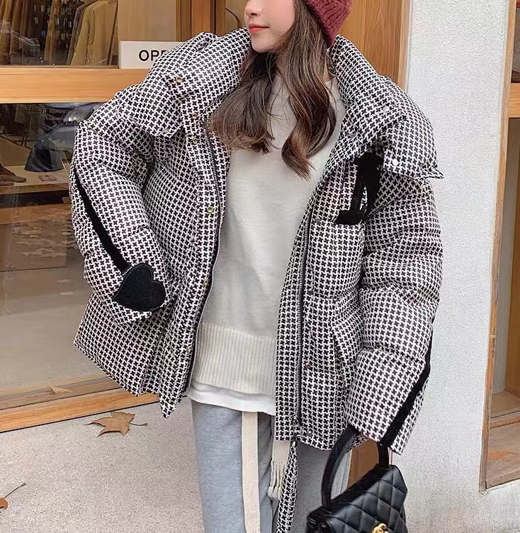 千鸟格加厚羽绒服宽松显瘦 H6911 PANG