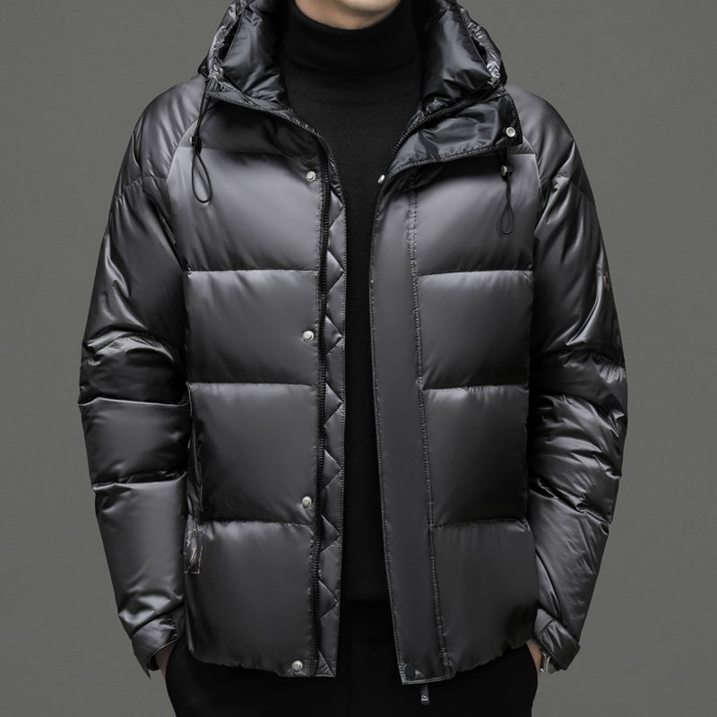 皮尔卡丹冬季新款中老年50岁男士爸爸装鹅绒服连帽保暖羽绒服外套