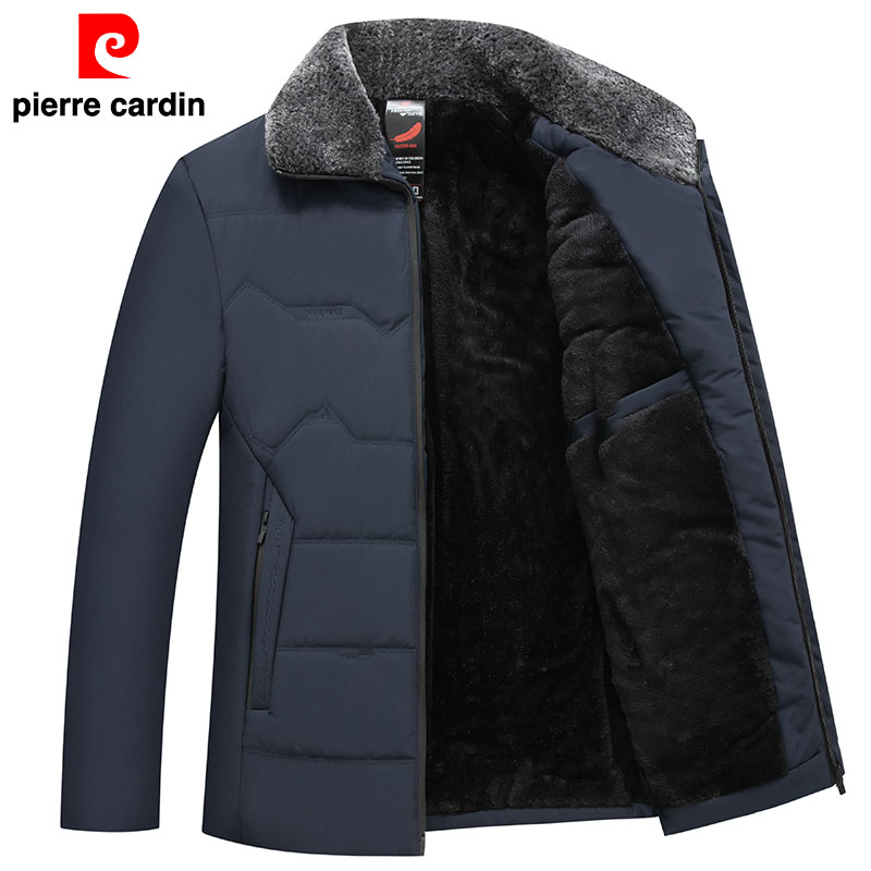 皮尔卡丹新款棉衣棉衣外套保暖防风时尚棉衣爸爸装爷爷装加绒加厚