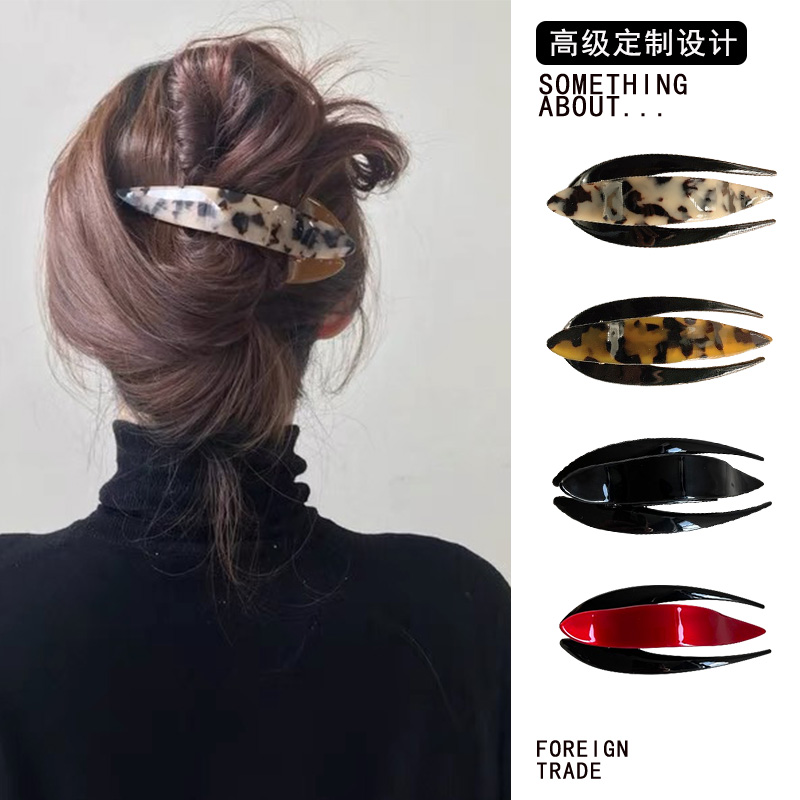 气质醋酸发夹懒人夹燕尾夹盘头发发卡头饰抓夹女大号发抓
