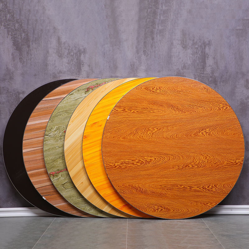 酒店餐桌组合食堂饭桌家用吃饭桌子简约桌架转盘大圆桌面茶几圆形