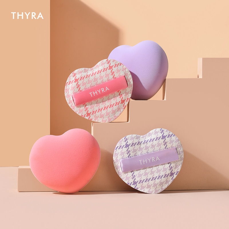 Thyra昙雅不吃粉干湿两用粉扑乖乖崽海绵气垫爱心粉扑化妆工具