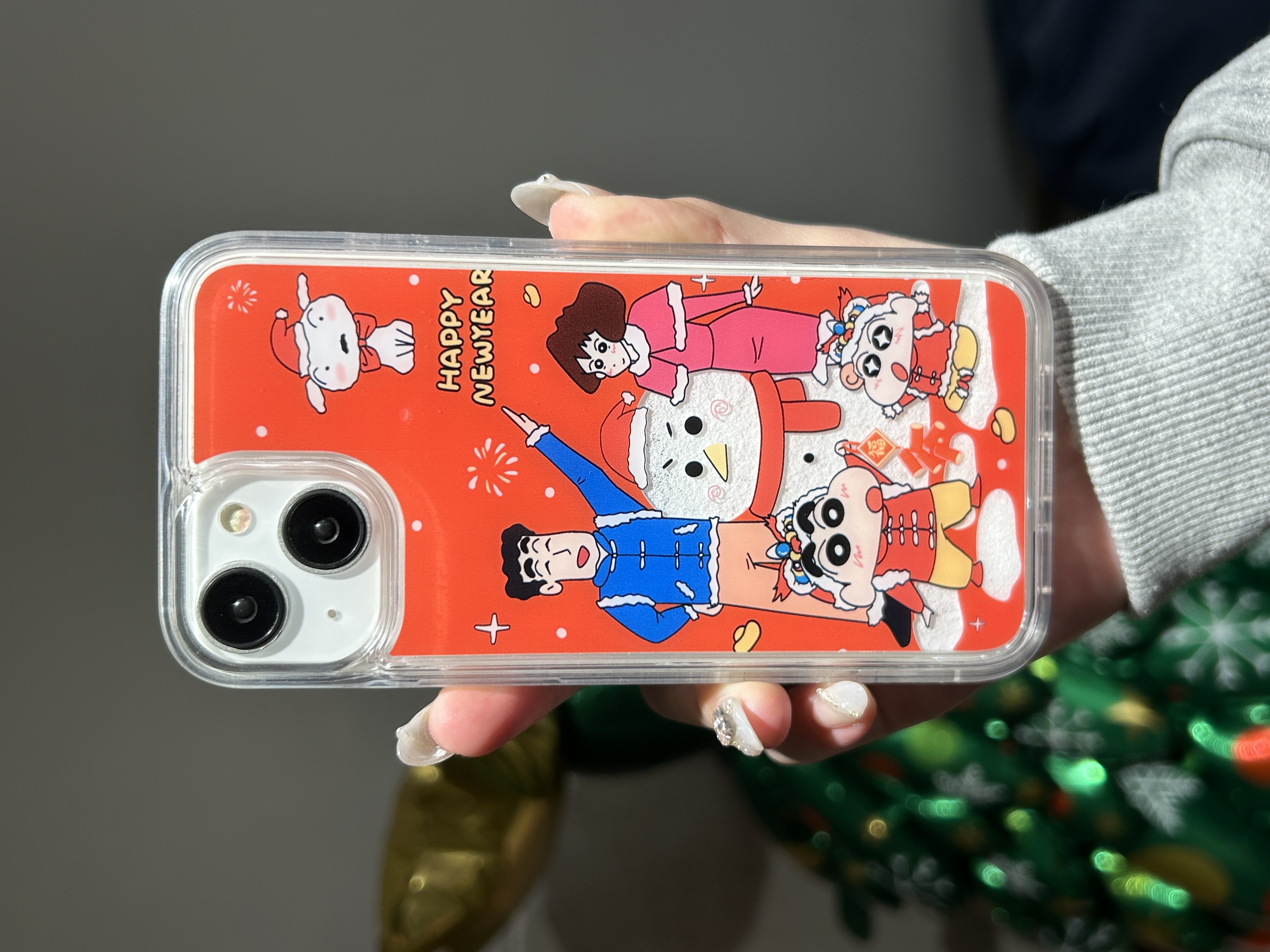 【果盟】流沙堆雪人蜡笔小新手机壳iphone/14/15/可爱卡通手机壳