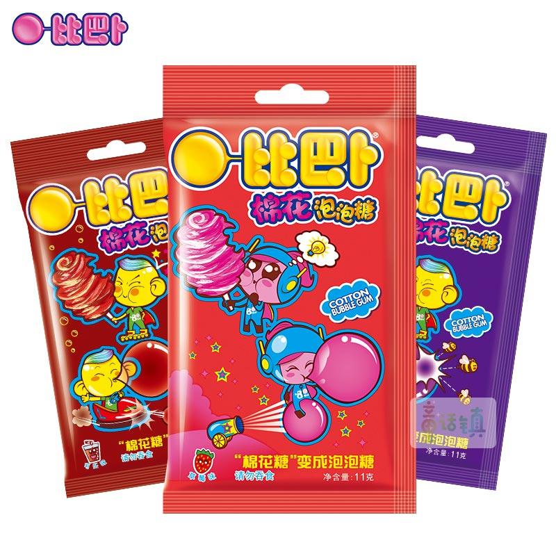 比巴卜棉花泡泡糖*袋青苹果味多种口味口香糖零食糖果笋0g