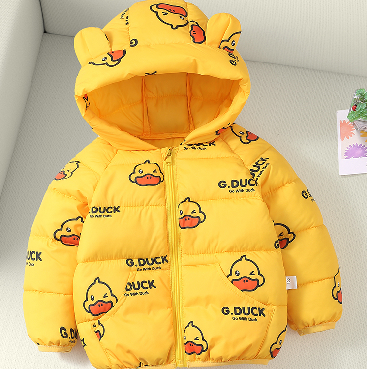 小黄鸭棉服秋冬季男童女童外套男女宝宝冬装棉袄卡通夹棉外套