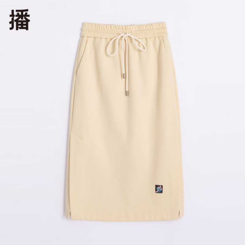 播女士抽绳半身裙BDP4BD1563显瘦半身裙女装半身裙