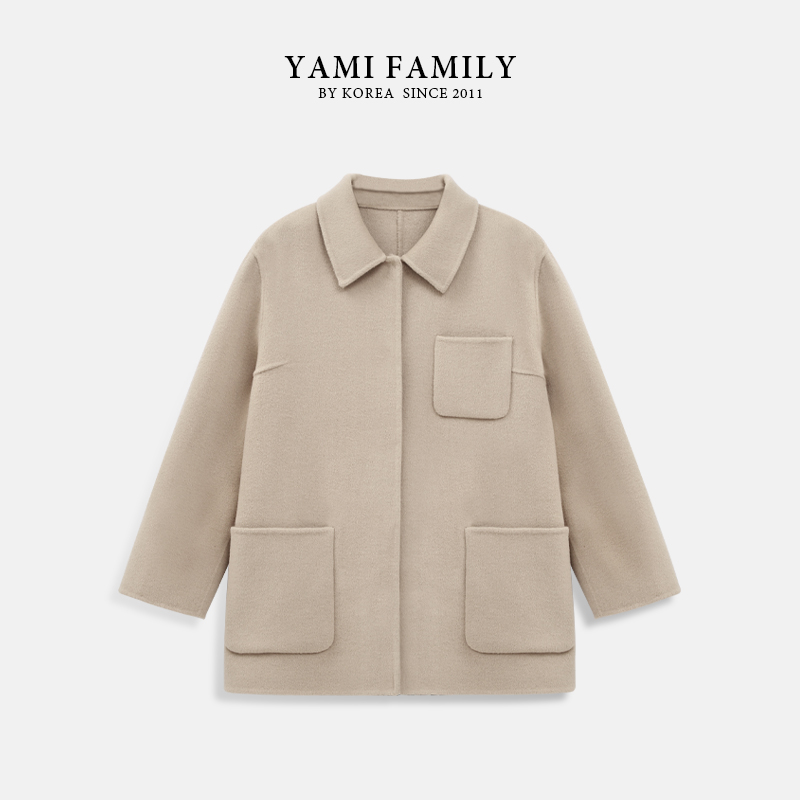 YM 909冬季休闲毛呢双面呢简约经典秋冬短款大衣时尚经典百搭大衣
