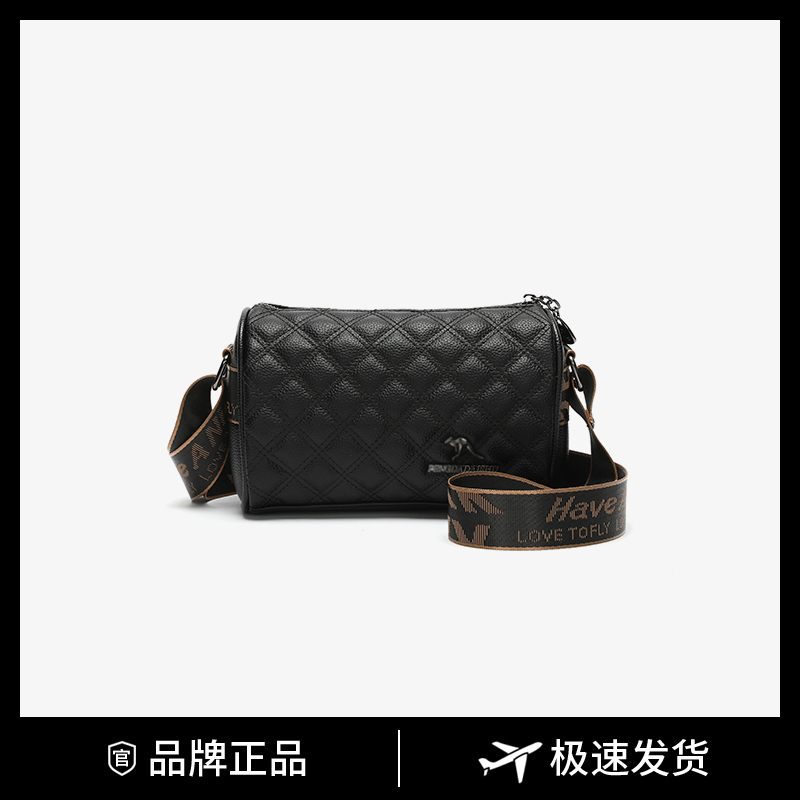 louis arden11-2上新简约菱格单肩圆筒包
